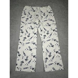 Soma Pajama Pants Womens Extra Large White Blue Champagne Celebration Bridal